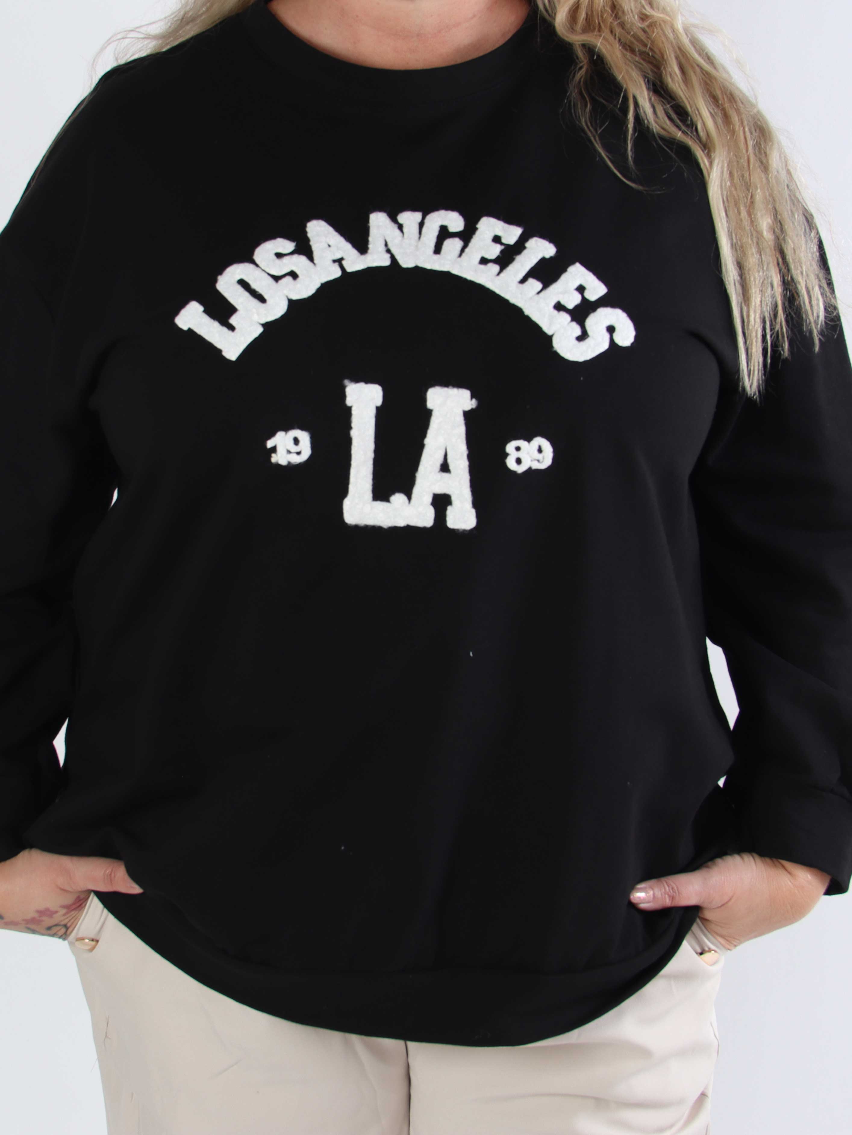 Magnolia - Plus size joggingbluse med LA skrevet med plys